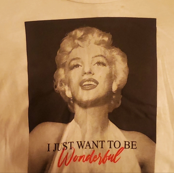 MARILYN MONROE WOMEN'S CROP TOP BLOUSE TANK TOP T SHIRT WHITE - Picture 2 of 3